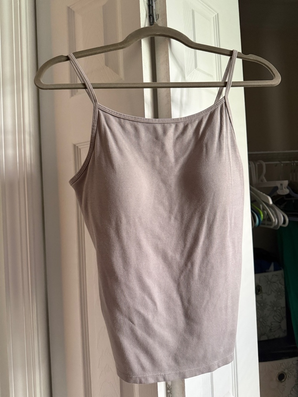 Uniqlo Ribbed Spaghetti-Strap Camisole - Taupe